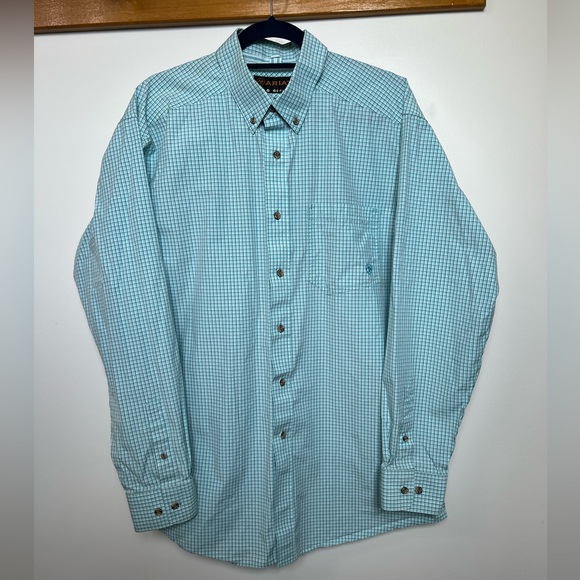 Ariat Pro Series Blue Button Down Western Shirt size Large - Picture 1 of 8